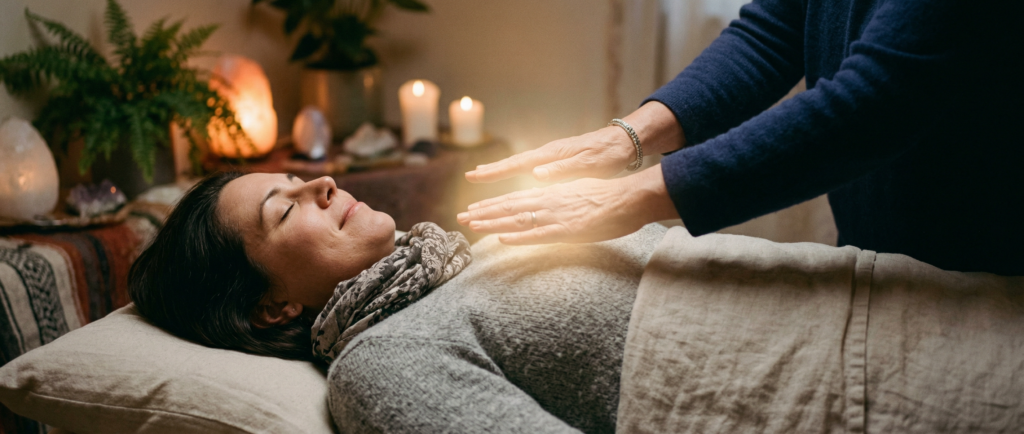 Reiki : Pendant la séance, je canalise l’énergie Reiki à travers mes mains vers vous